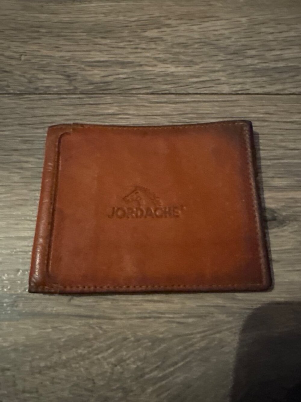 Jordache Mens Vintage Brown Leather Wallet With Embossed Logo And Billfold Desig